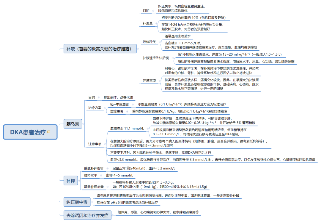 思维导图：糖尿病酮症酸中毒的治疗-医博网